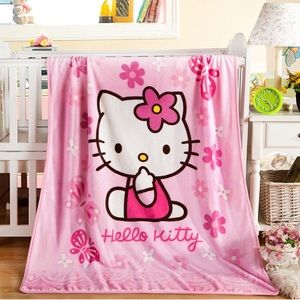 Hello Kitty Throw Blanket Fleece 60x 80" in Cartoon Printing Soft Cover Flannel